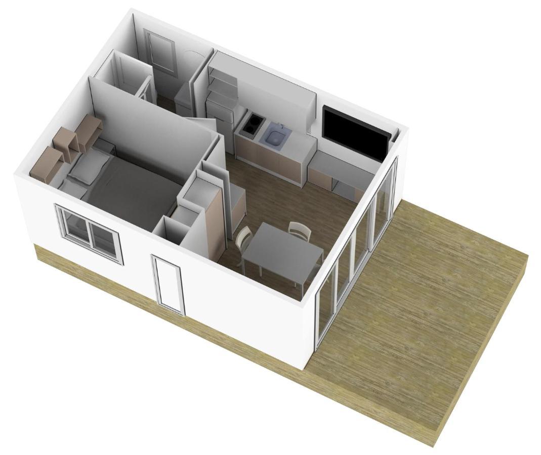 Casa Mobile Premium con Vista Piscina (2 Adulti + 1 Bambino)